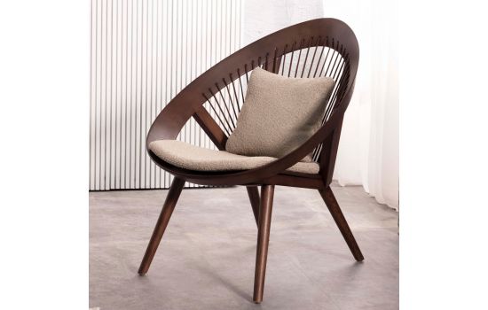 כורסא עץ/חבל כריות בגוון קרם דגם ARBOGA