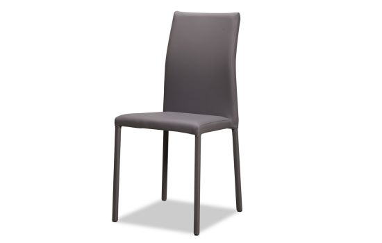 כסא אוכל דמוי עור בגוון אפור דגם IDOL