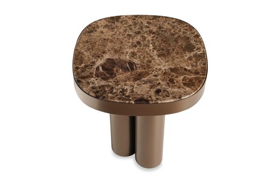 שולחן צד 40*40 ס"מ שיש חום דגם FLAGSTONE