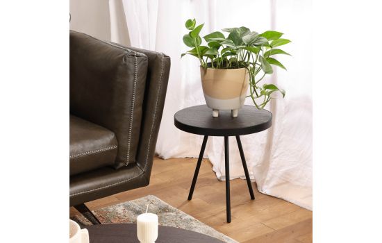 שולחן צד עגול קוטר 41 ס"מ זכוכית חומה דגם COCKTAIL