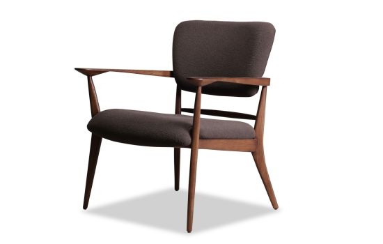 כורסא בד בגוון אפור כהה משולבת עץ אגוז דגם MOOV