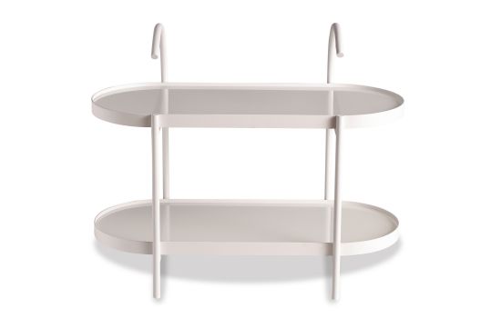 שולחן צד זכוכית משולב מתכת בגוון לבן דגם LENOX