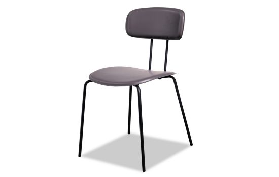 כסא מצופה דמוי עור אפור כהה דגם FLOR